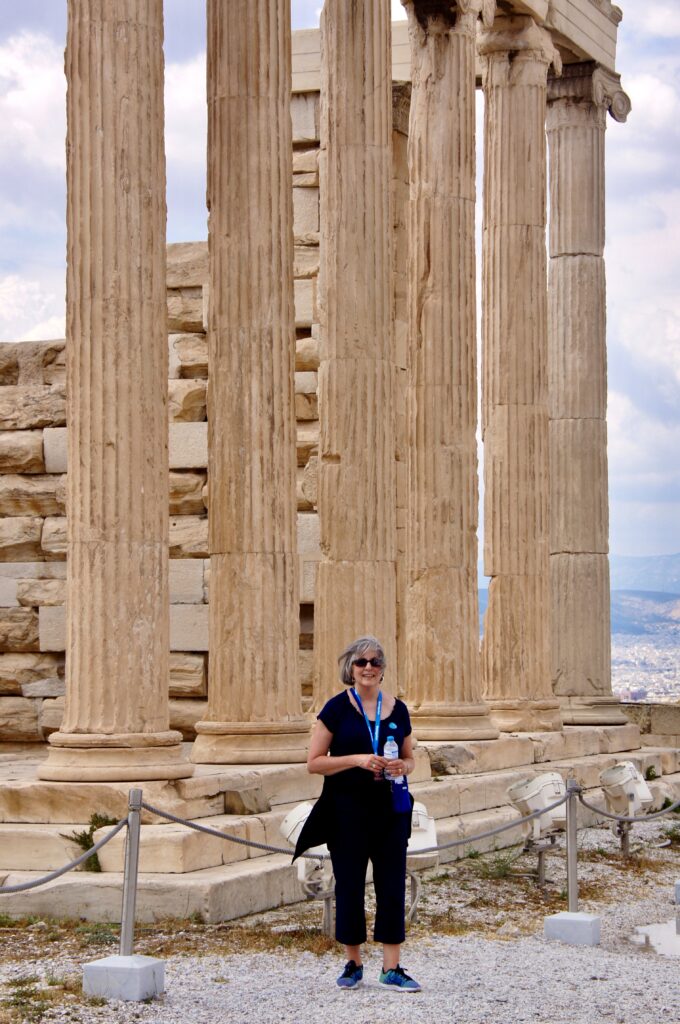 Jane at the acropolis in Greece