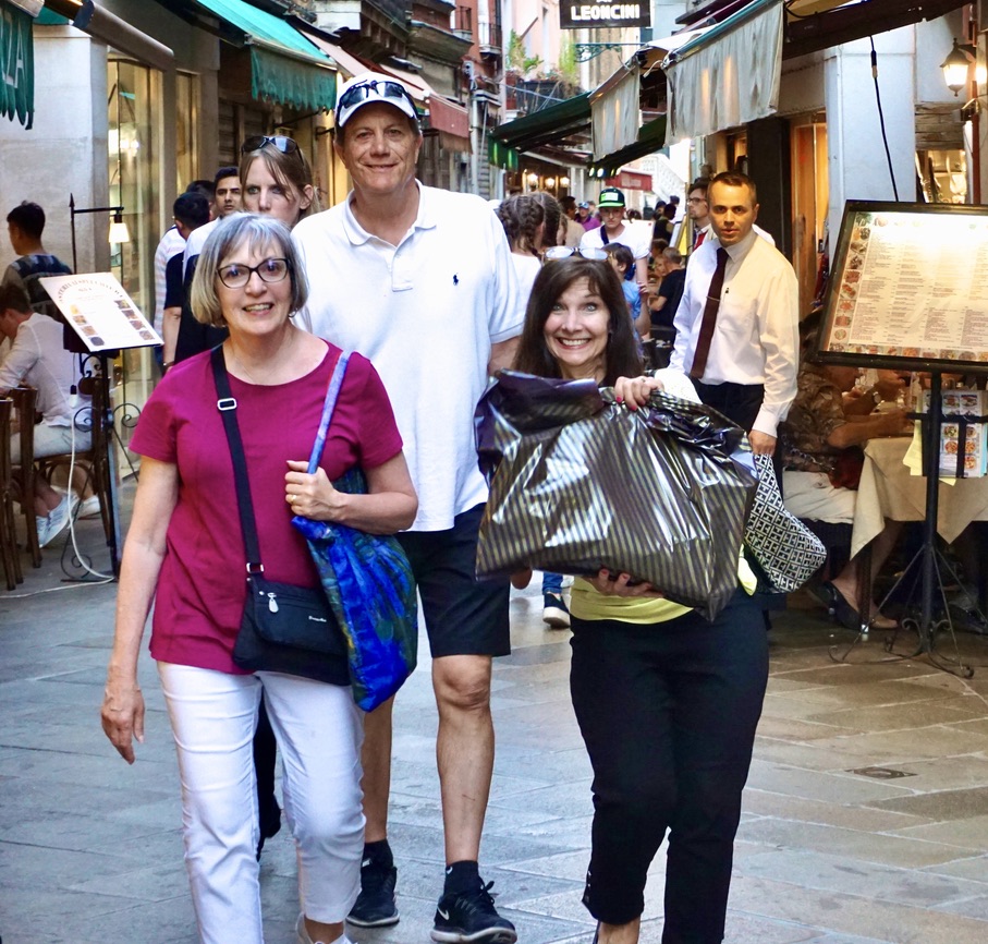 Jane and friends shopping in Venice