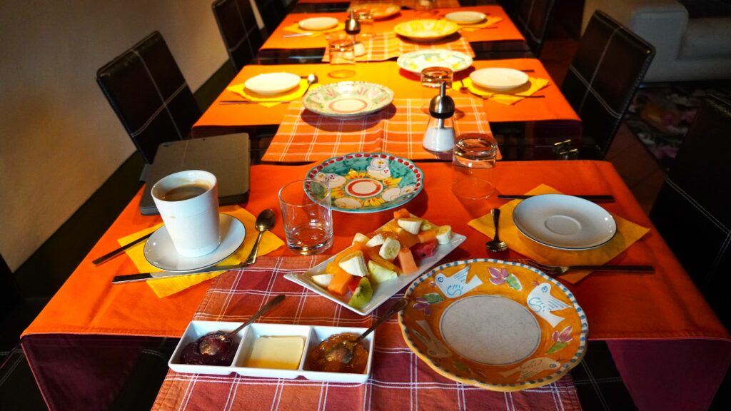 Casa di Adelina's breakfast table