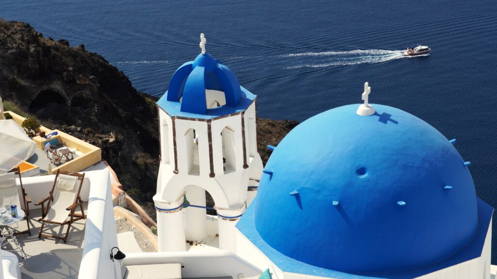 The blue Domes of Santorini