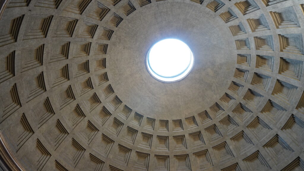 The open ceiling of the Pantheon