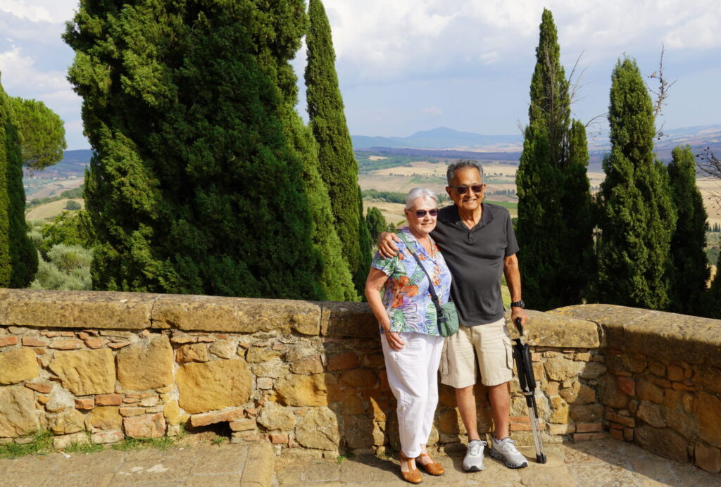 Jill and Vernon in Pienza