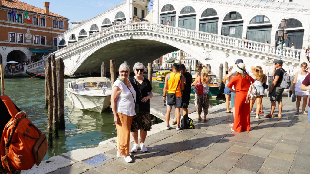 Jane and Jill at Rialto Bridge