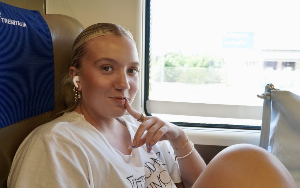 Izzy on the Train to Venice!